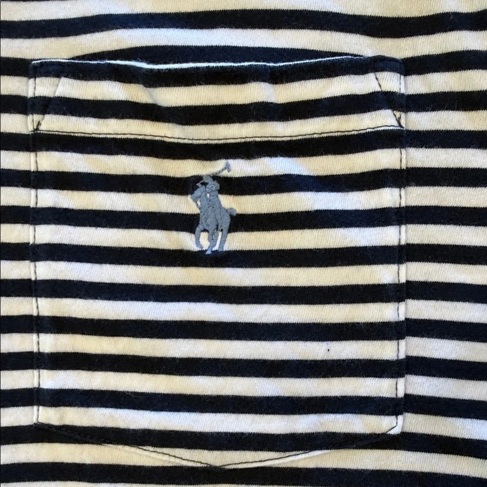 Polo by Ralph Lauren Men's Navy and White Striped Polo Shirt